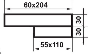 Переходник воздуховода Семь ветров 110x55/204x60 / 518
