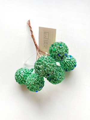 Ветка новогодняя Geliu sala Бирюзовые шарики / BRS23-22-1036/GRBL