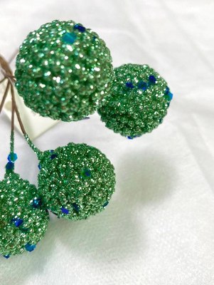 Ветка новогодняя Geliu sala Бирюзовые шарики / BRS23-22-1036/GRBL