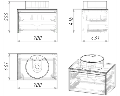 Тумба под умывальник Axus Бурэ 70