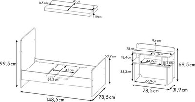 Детская кровать-трансформер Polini Kids Ameli 1150 / 0002759.174
