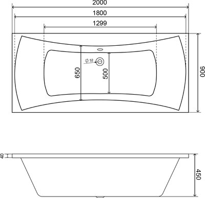 Ванна акриловая Lauter Belgravia 200x90 / 21110200 (с каркасом)