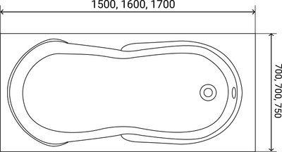 Ванна акриловая Lauter Celeste 150x70 с каркасом 220000К2 / 21060050