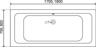 Ванна акриловая Lauter Olympia 170x75 с каркасом 220000К2 / 21100075