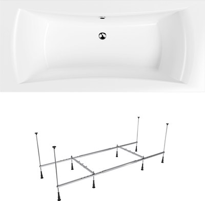 Ванна акриловая Lauter Belgravia 180x80 с каркасом 220000К2 / 21110180 - фото