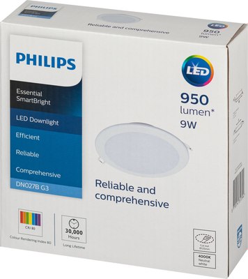 Точечный светильник Philips DN027B LED9 9Вт 4000К 220-240В D125 / Б0060528