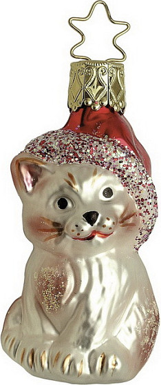 Елочная игрушка Inge's Christmas House And Farm. Рождественский котенок / 10034S003 - фото