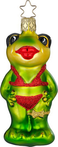 Елочная игрушка Inge's Christmas House And Farm. Пляжная вечеринка. Лягушка / 10093S022 - фото