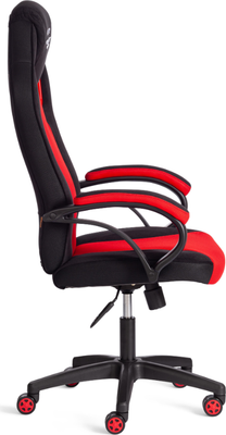 Кресло геймерское Tetchair Pilot флок/ткань (черный/черный/красный)
