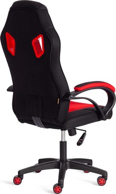 Кресло геймерское Tetchair Pilot флок/ткань (черный/черный/красный)