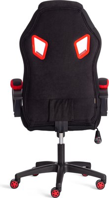 Кресло геймерское Tetchair Pilot флок/ткань (черный/черный/красный)