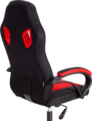 Кресло геймерское Tetchair Pilot флок/ткань (черный/черный/красный)