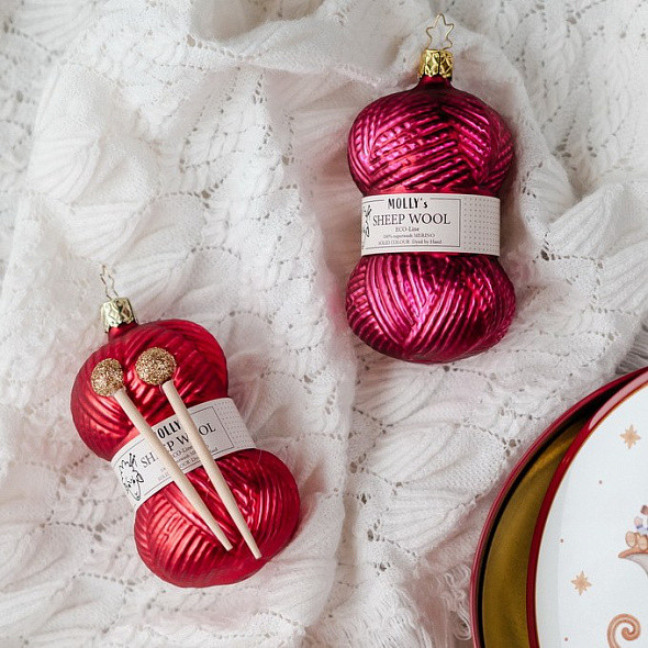 Елочная игрушка Inge's Christmas Lucky Stitches. Моток шерсти / 10149S023