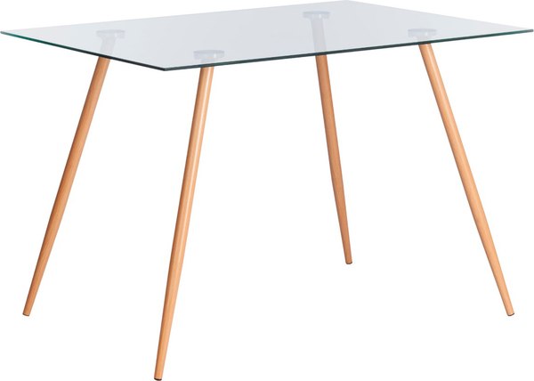 Обеденный стол Tetchair Sophia 80x110x75 металл/стекло/бук (прозрачный) - фото