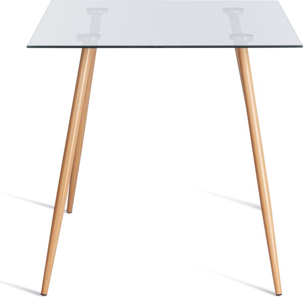 Обеденный стол Tetchair Sophia 80x110x75 металл/стекло/бук (прозрачный)