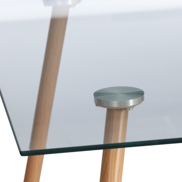 Обеденный стол Tetchair Sophia 80x110x75 металл/стекло/бук (прозрачный)