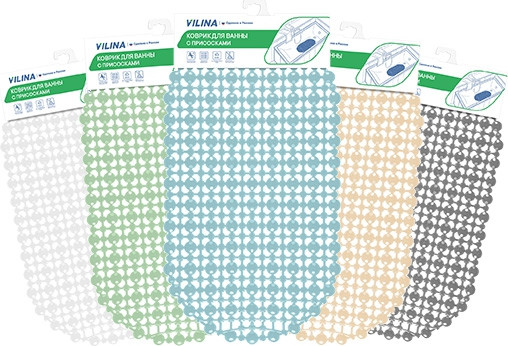 Коврик на присосках Вилина Комфорт 7061-mix