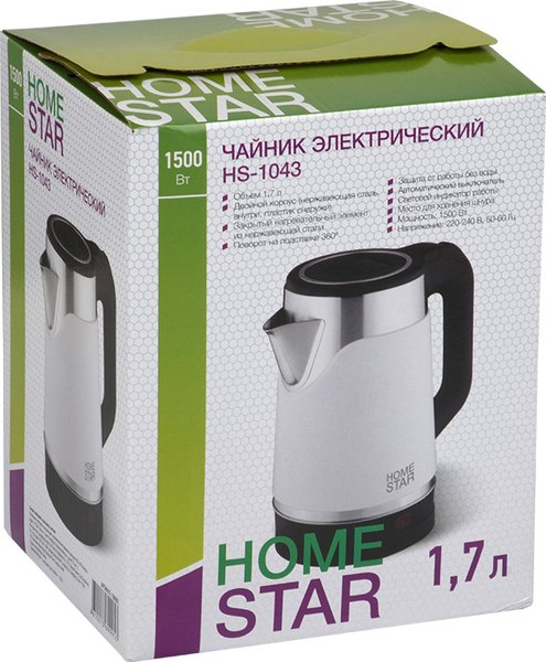 Электрочайник HomeStar HS-1043 / 108855 (белый)