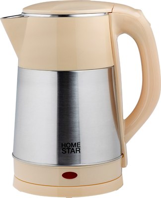 Электрочайник HomeStar HS-1055 / 106468 (стальной/бежевый) - фото