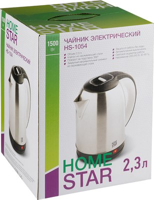 Электрочайник HomeStar HS-1054 / 106465 (стальной/черный)