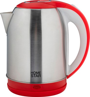 Электрочайник HomeStar HS-1054 / 106466 (стальной/красный) - фото