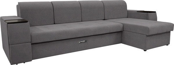 Диван угловой Сириус Лидер-13 с оттоманкой ППУ 330x165 - фото