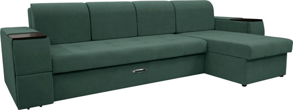 Диван угловой Сириус Лидер-13 с оттоманкой ППУ 330x165 - фото