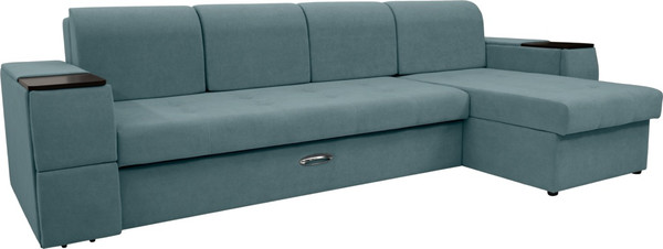 Диван угловой Сириус Лидер-13 с оттоманкой ППУ 330x165 - фото