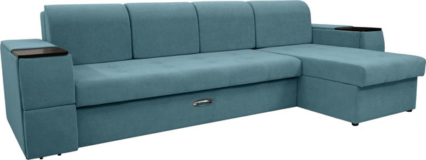 Диван угловой Сириус Лидер-13 с оттоманкой ППУ 330x165 - фото