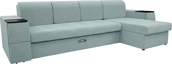 Диван угловой Сириус Лидер-13 с оттоманкой ППУ 330x165 - фото