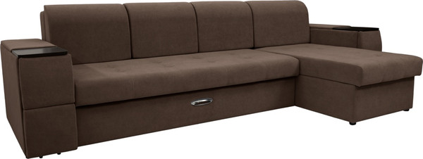 Диван угловой Сириус Лидер-13 с оттоманкой ППУ 330x165 - фото