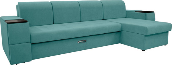 Диван угловой Сириус Лидер-13 с оттоманкой ППУ 330x165 - фото