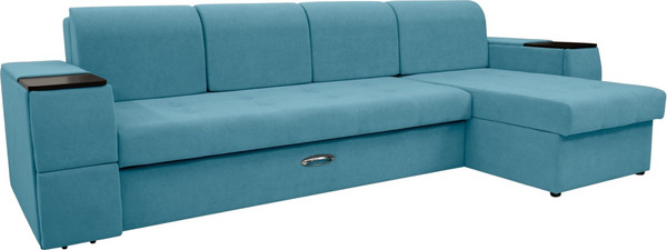 Диван угловой Сириус Лидер-13 с оттоманкой ППУ 330x165 - фото