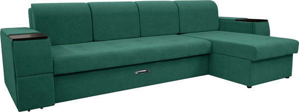 Диван угловой Сириус Лидер-13 с оттоманкой ППУ 330x165 - фото