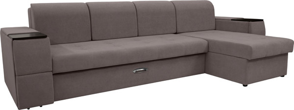 Диван угловой Сириус Лидер-13 с оттоманкой НПБ 330x165 - фото