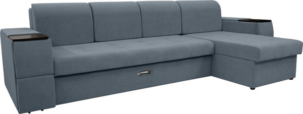 Диван угловой Сириус Лидер-13 с оттоманкой НПБ 330x165 - фото