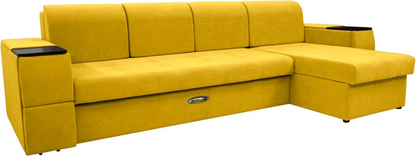 Диван угловой Сириус Лидер-13 с оттоманкой НПБ 330x165 - фото