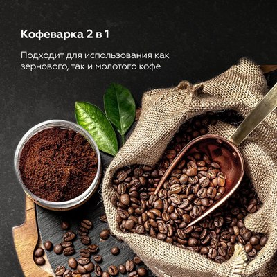 Капельная кофеварка BQ CM3002 (черный/стальной)