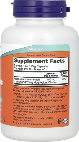 Минерал NOW Magnesium Citrate