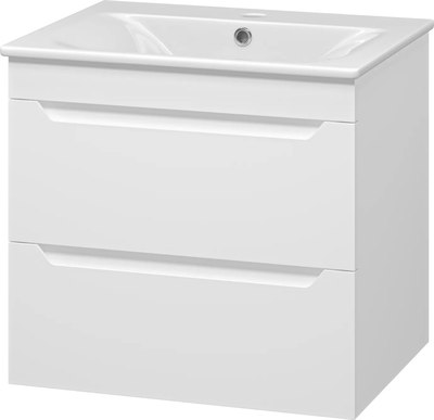 Тумба с умывальником Misty Бриз 60 / П-Бри-09060-012Я+WB.FN/Breeze/60-C/WHT.G/S1 - фото