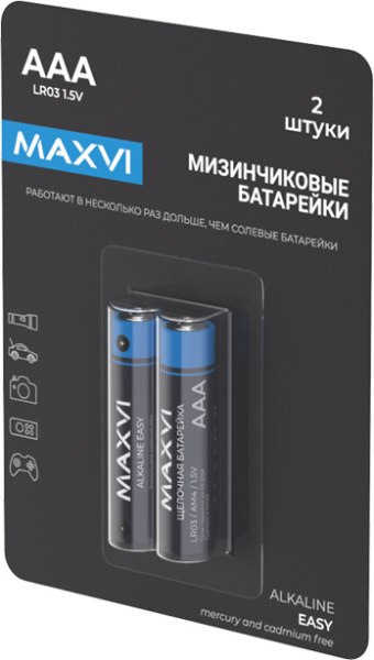Комплект батареек Maxvi MBLR03ES2 AAA