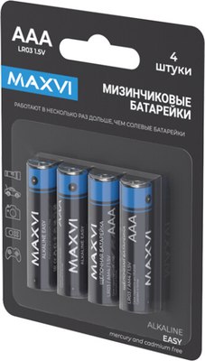 Комплект батареек Maxvi MBLR03ES4 AAA