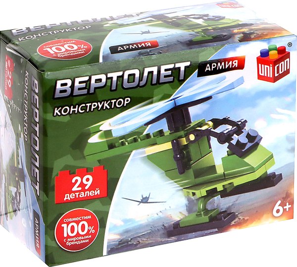 Конструктор Unicon Армия. Вертолет 22902-15 / 9395867 - фото
