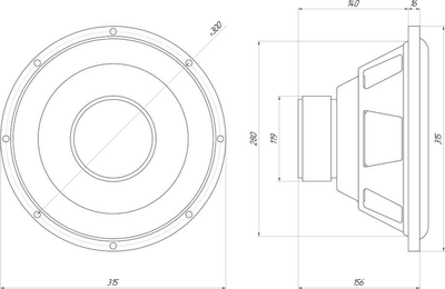 Головка сабвуфера ORIS Electronics JB-12R