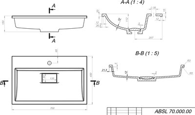 Умывальник Versalia Absolute 70 Black
