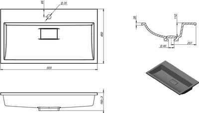 Умывальник Versalia Absolute 80 Black