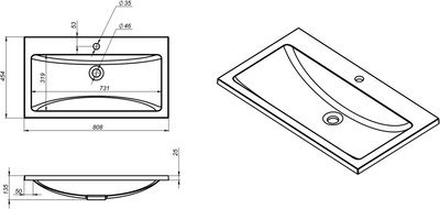 Умывальник Versalia Soft 80