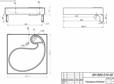 Умывальник Versalia Shefield Black