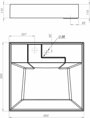 Умывальник Versalia Monica Black Matt