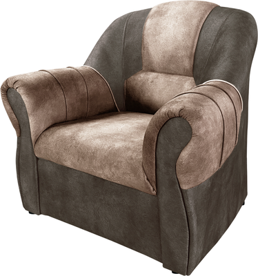 Кресло мягкое Lama мебель Афина (Safari Almond/Safari Chestnut) - фото